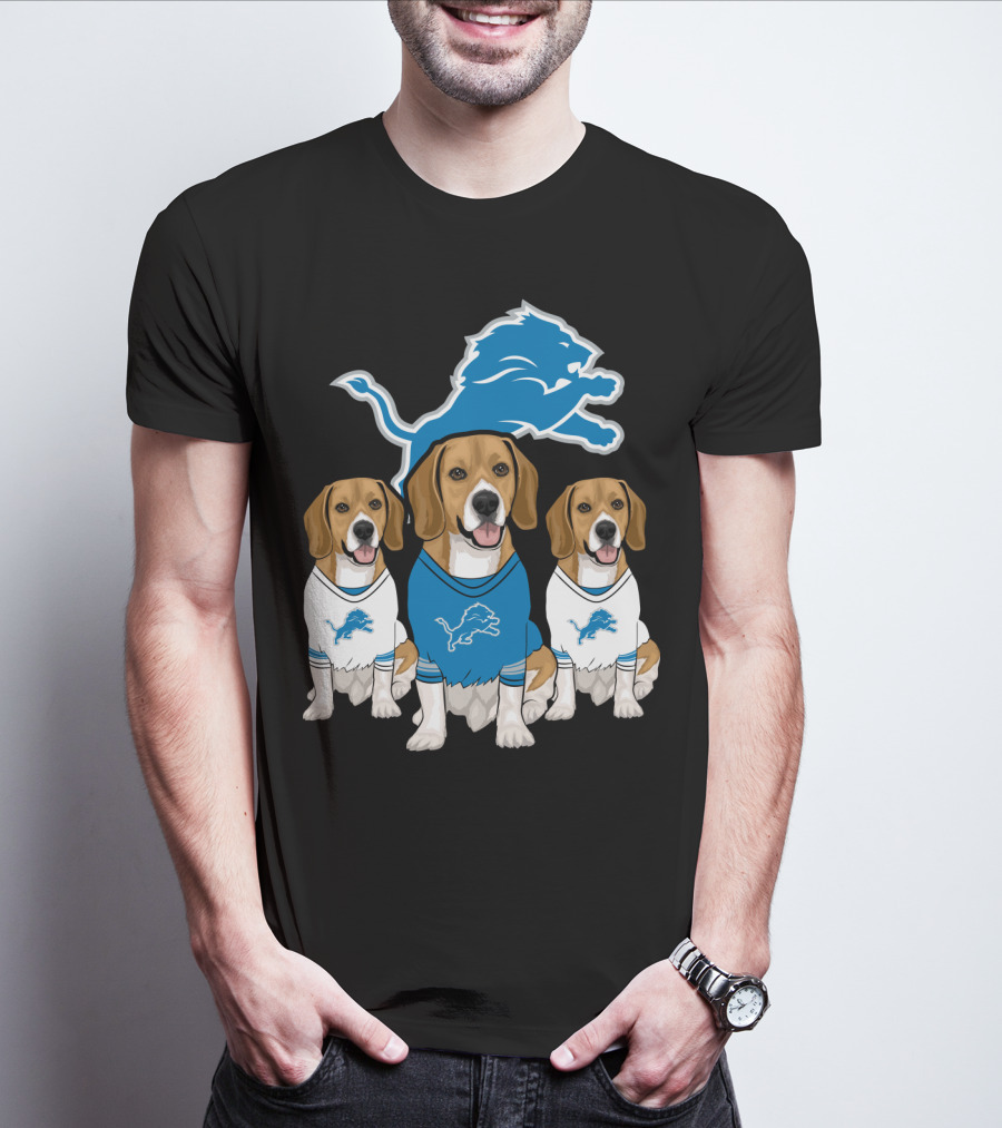 Detroit Lions Beagles T-Shirt