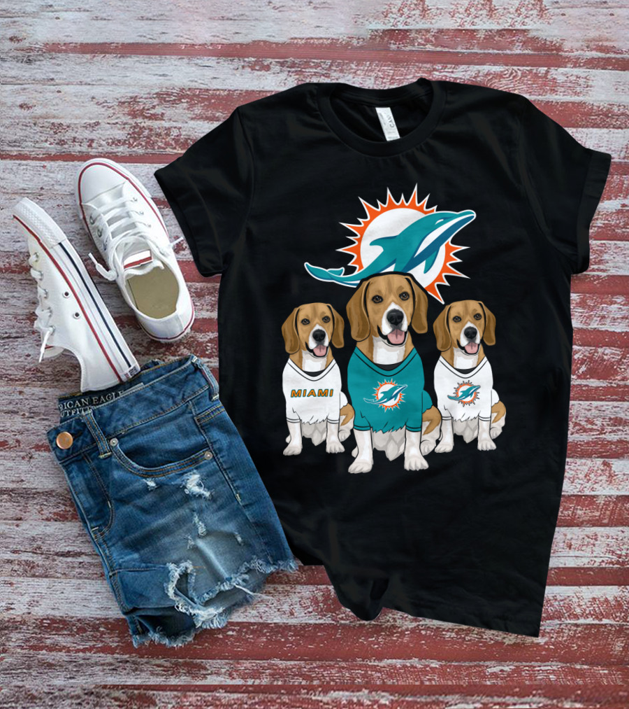 Miami Dolphins Beagle Trio T-Shirt