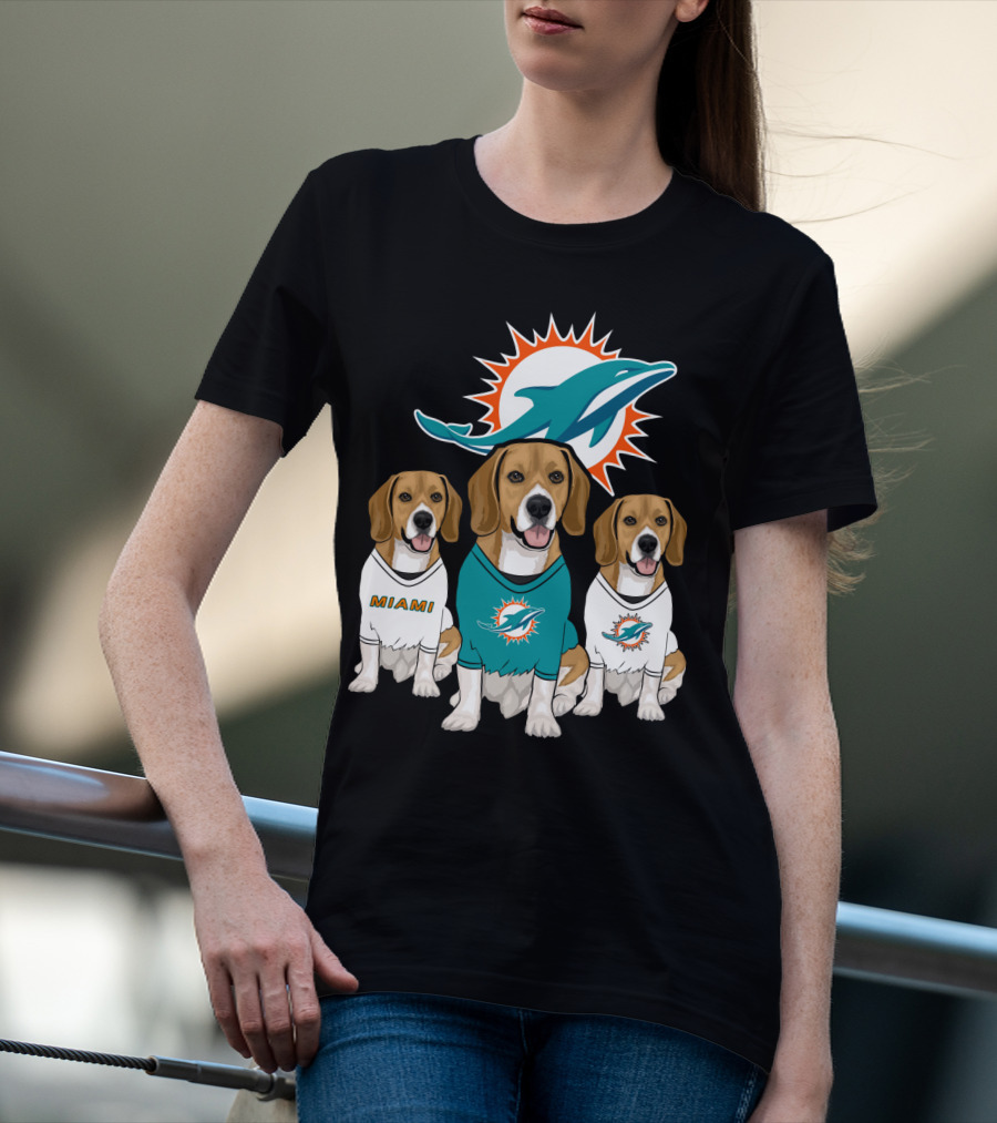 Miami Dolphins Beagle Trio T-Shirt