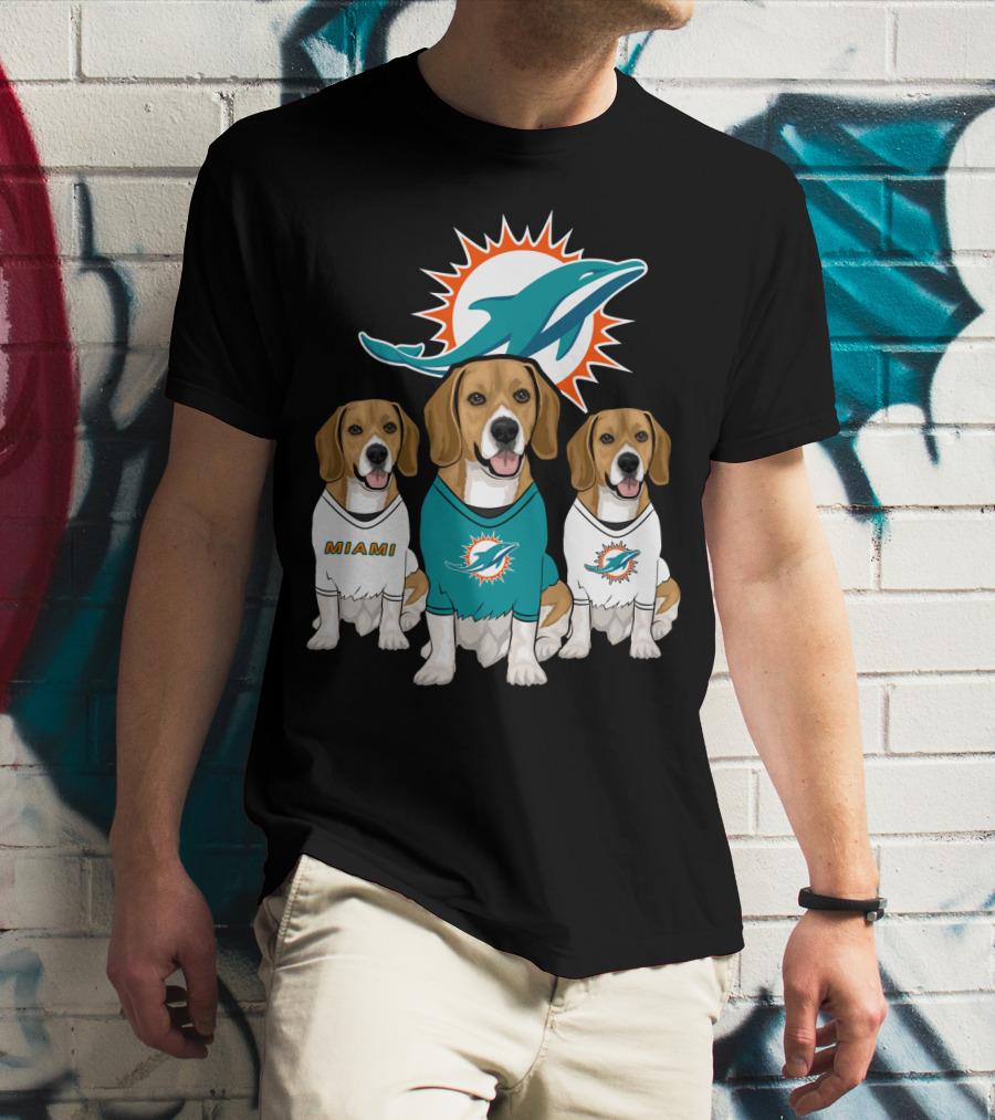 Miami Dolphins Beagle Trio T-Shirt