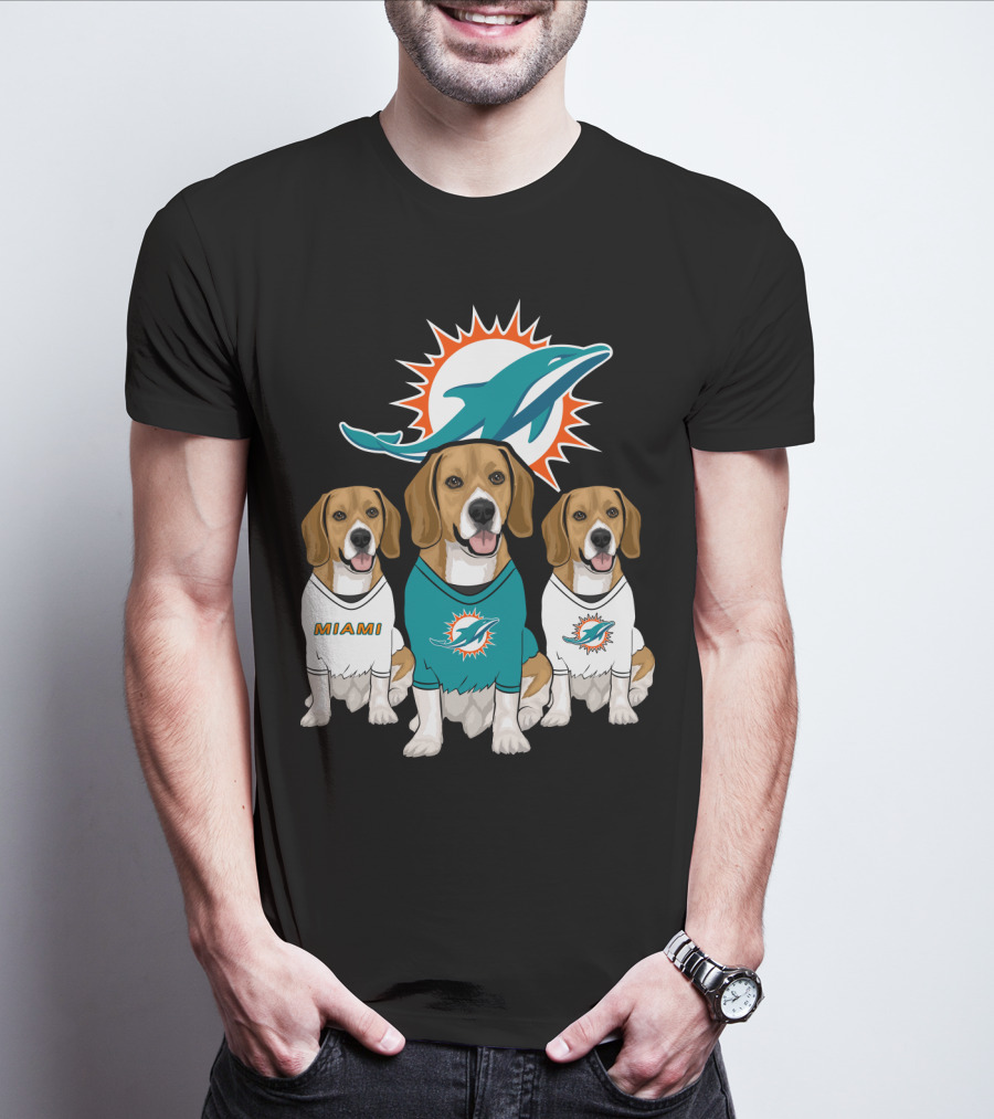 Miami Dolphins Beagle Trio T-Shirt