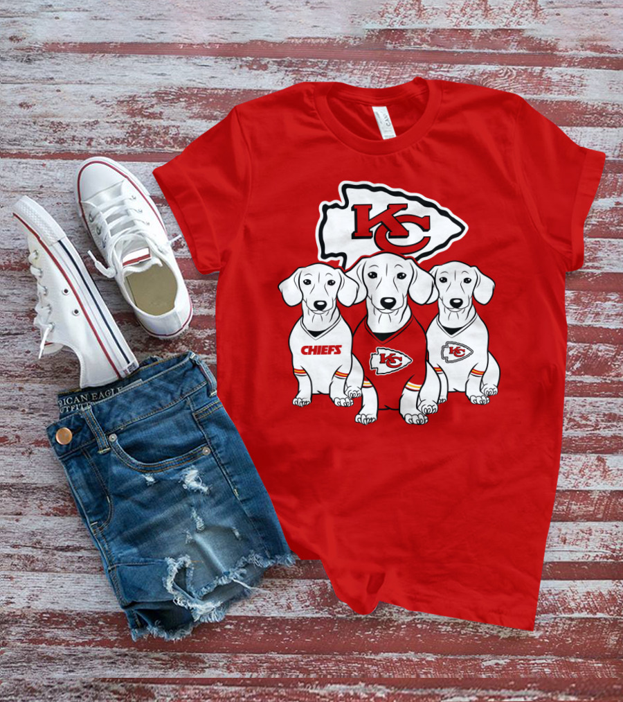 Kansas City Chiefs Dachshund Trio T-Shirt