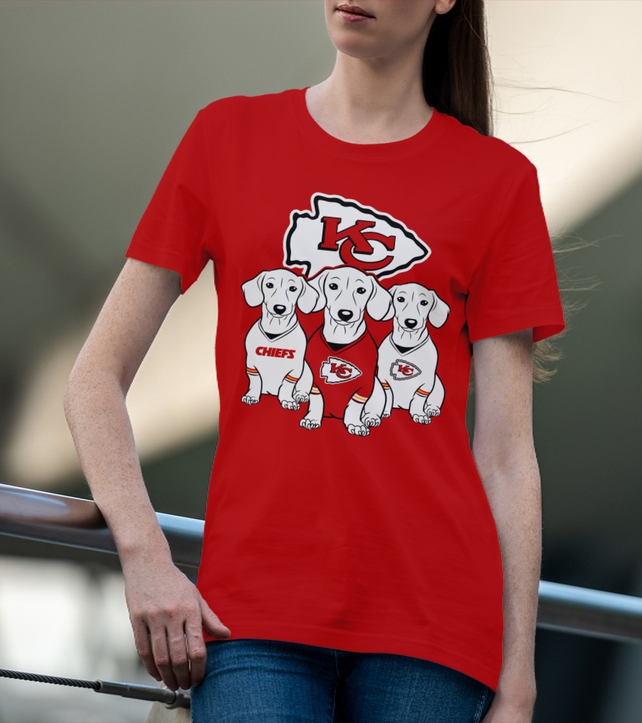 Kansas City Chiefs Dachshund Trio T-Shirt