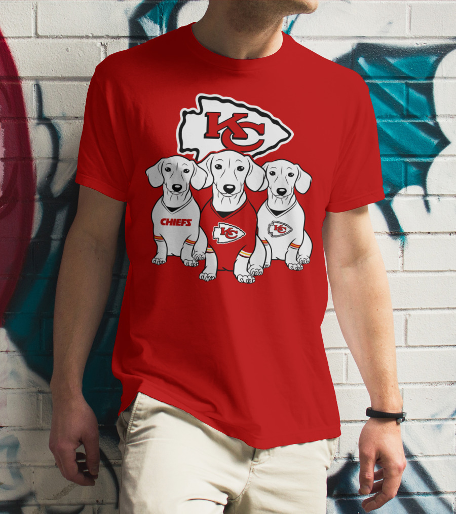 Kansas City Chiefs Dachshund Trio T-Shirt