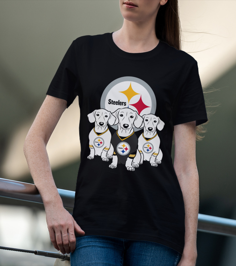 Steelers Dachshund Trio T-Shirt