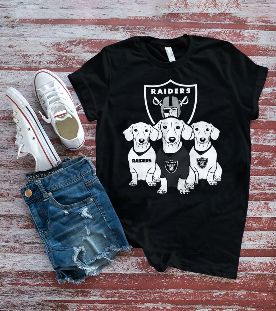 Las Vegas Raiders Dachshund Dog Trio T-Shirt