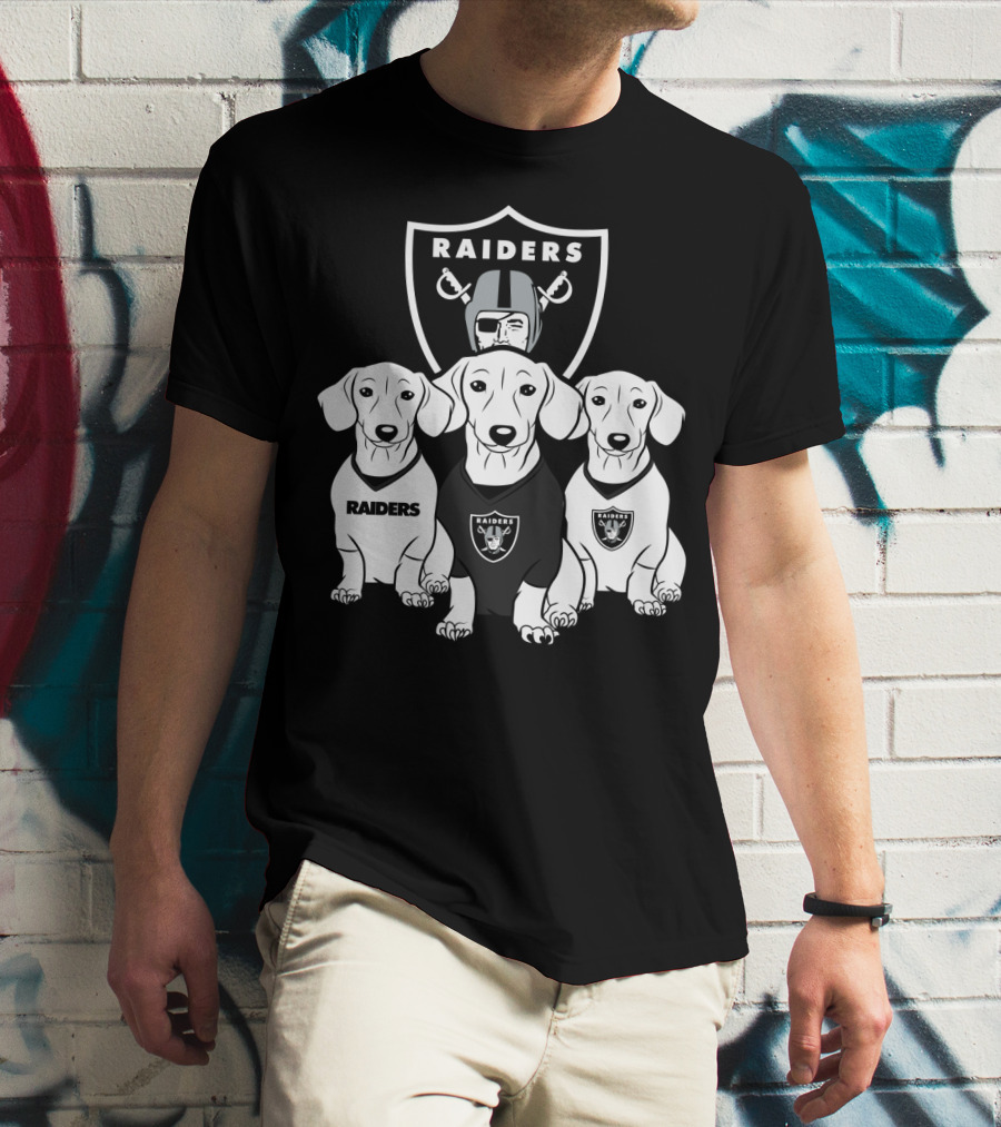 Las Vegas Raiders Dachshund Dog Trio T-Shirt