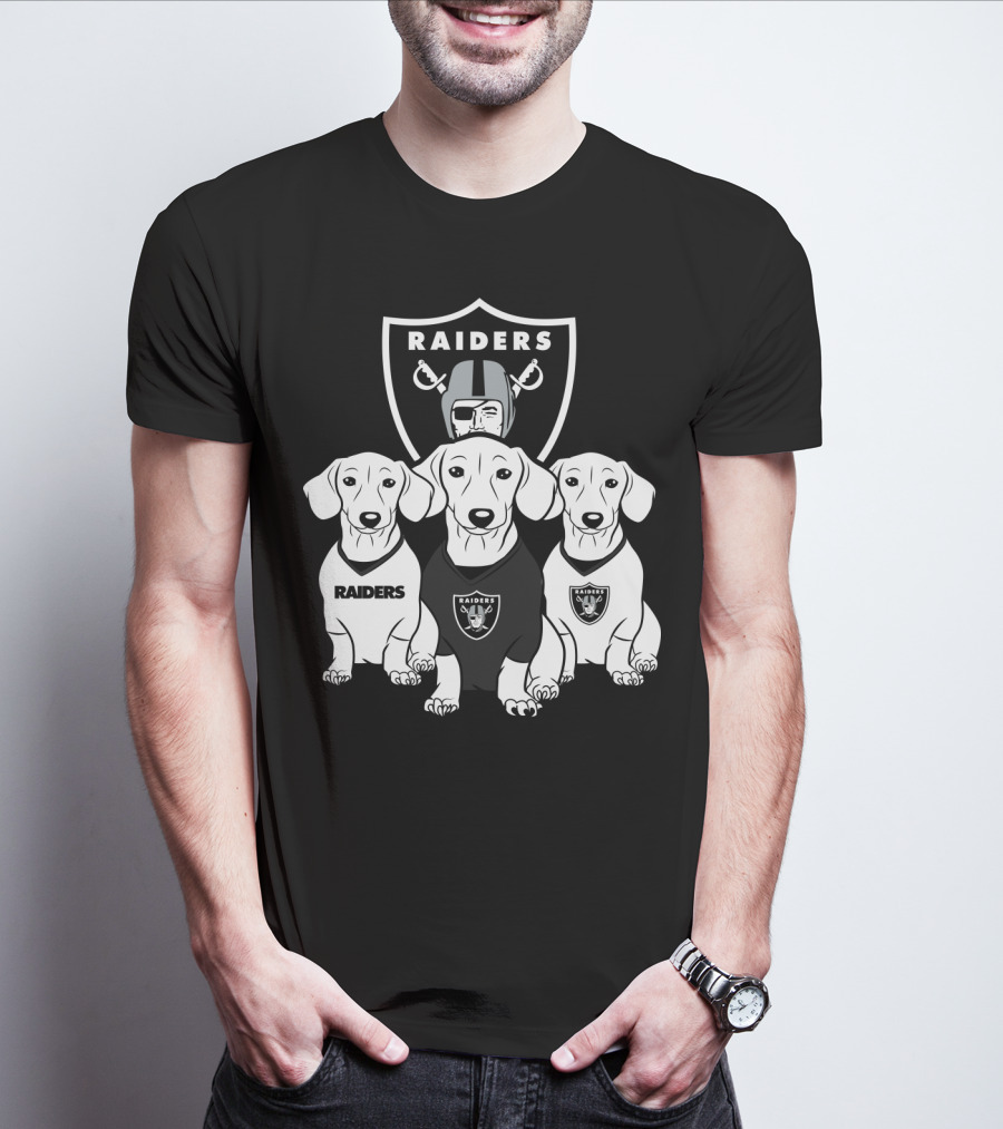Las Vegas Raiders Dachshund Dog Trio T-Shirt