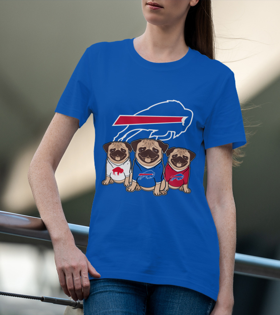 Buffalo Bills Pug Trio T-Shirt