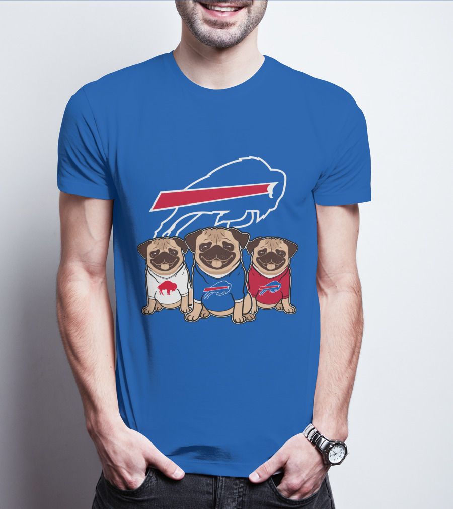 Buffalo Bills Pug Trio T-Shirt