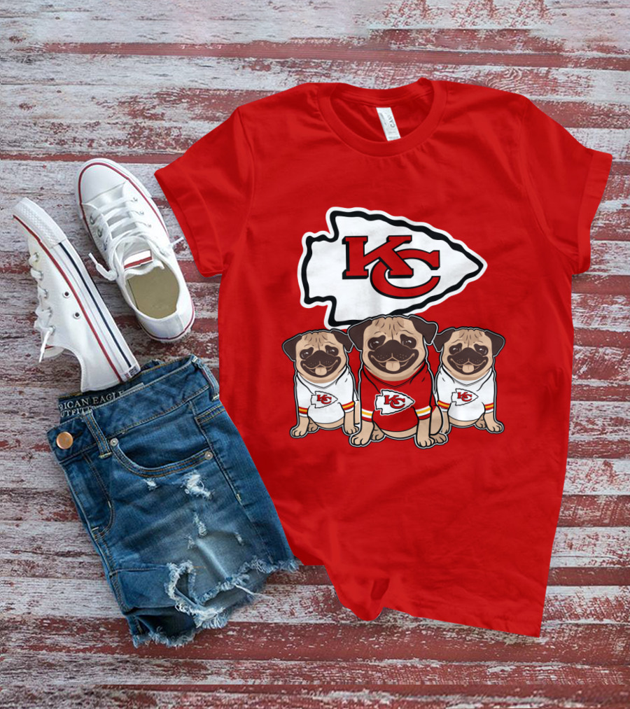 Kansas City Chiefs Pug Lovers Football Team T-Shirt