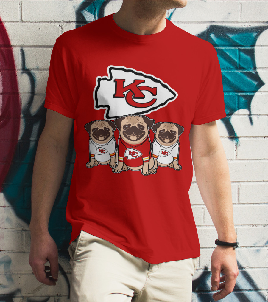 Kansas City Chiefs Pug Lovers Football Team T-Shirt