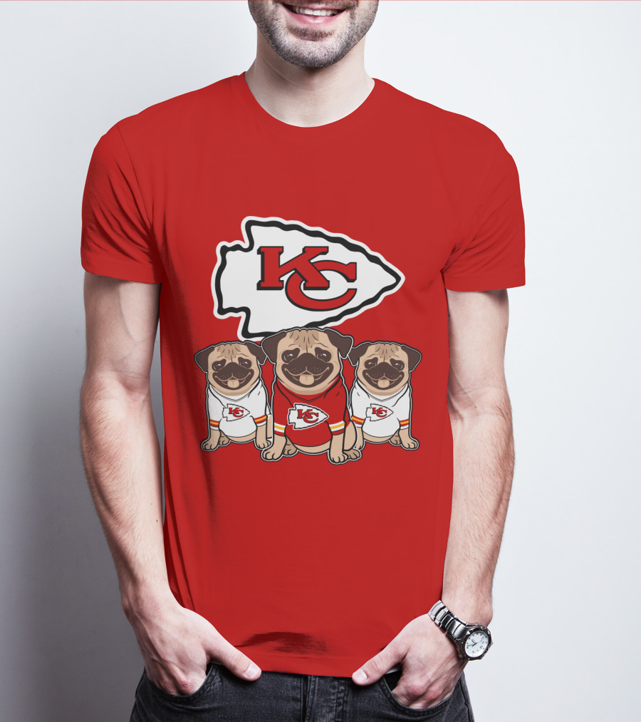 Kansas City Chiefs Pug Lovers Football Team T-Shirt