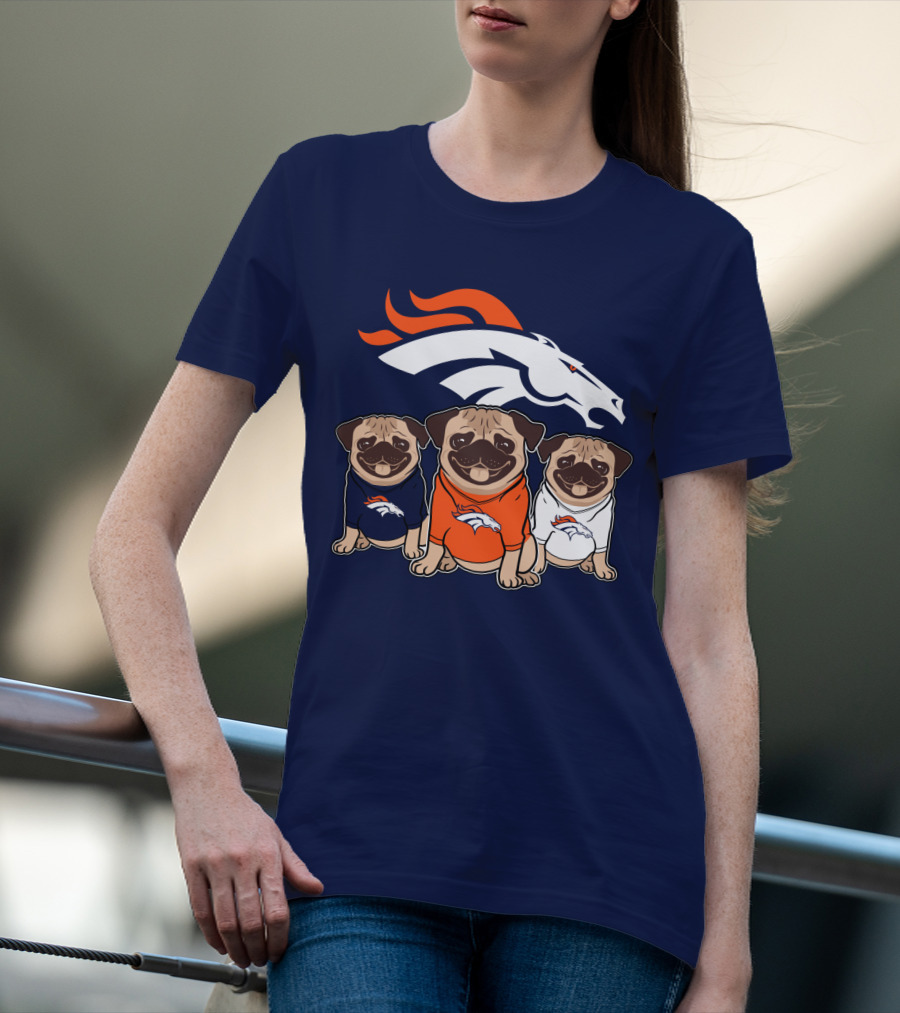 Pug Broncos Trio T-Shirt
