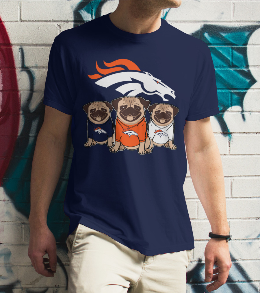 Pug Broncos Trio T-Shirt