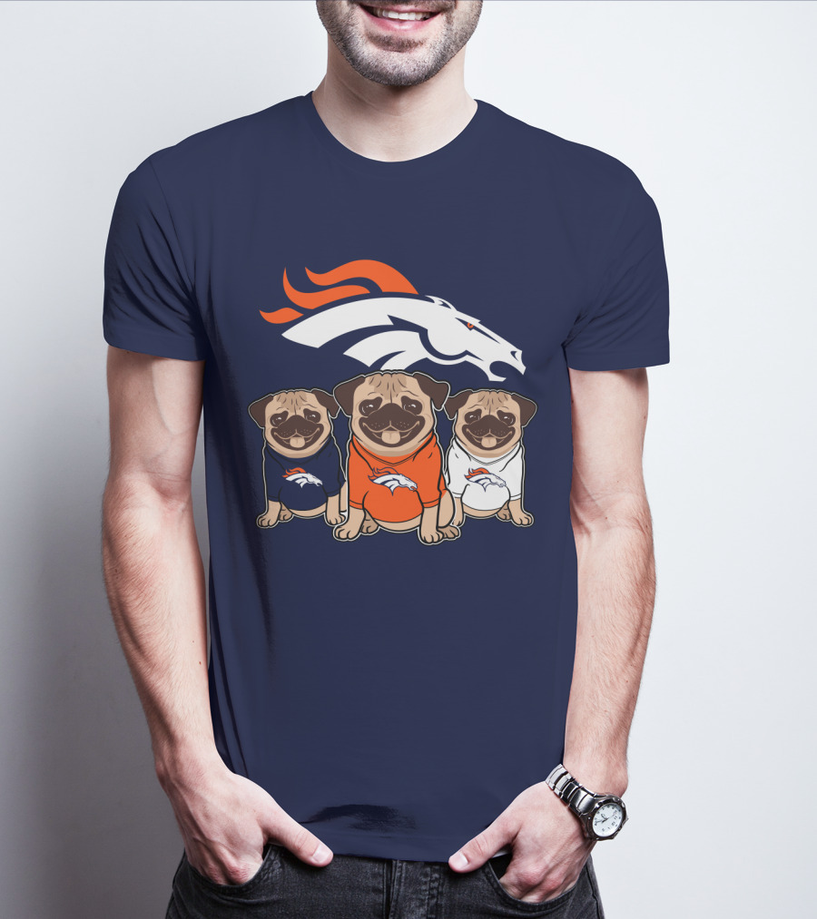 Pug Broncos Trio T-Shirt