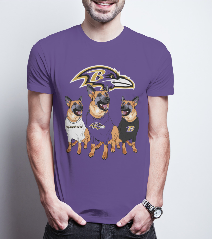 Ravens German Shepherd Trio T-Shirt