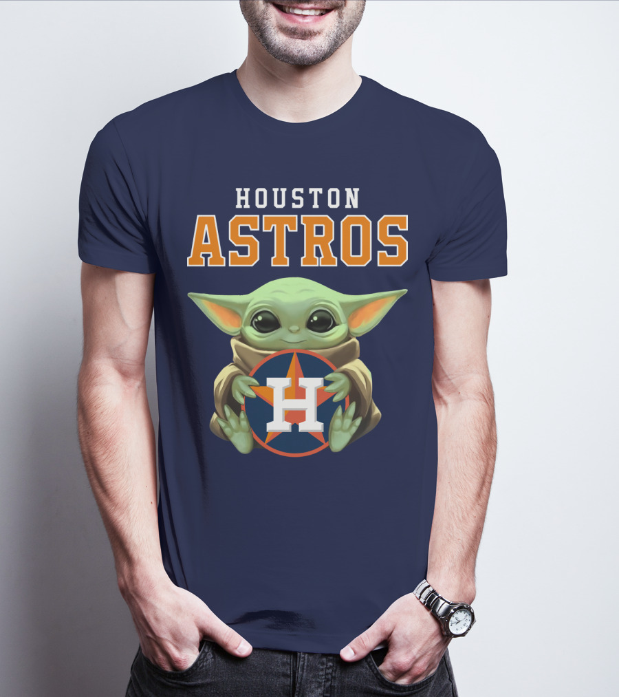 Houston Astros Baby Yoda Logo Fan T-Shirt