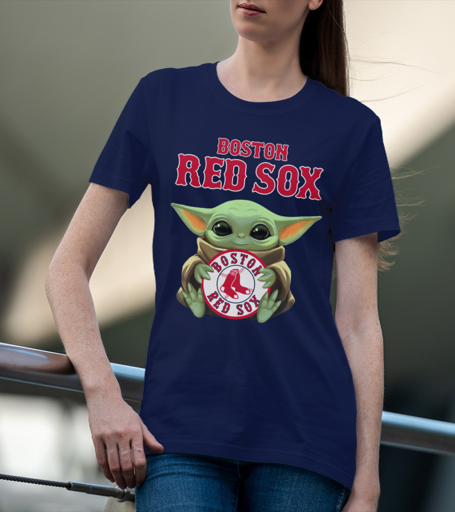 Boston Red Sox Baby Yoda Holding Baseball Team T-Shirt