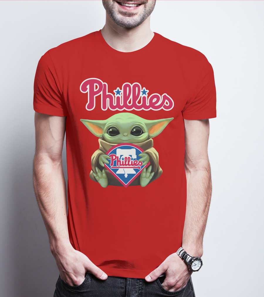 Phillies Baby Yoda Holding Phillies T-Shirt