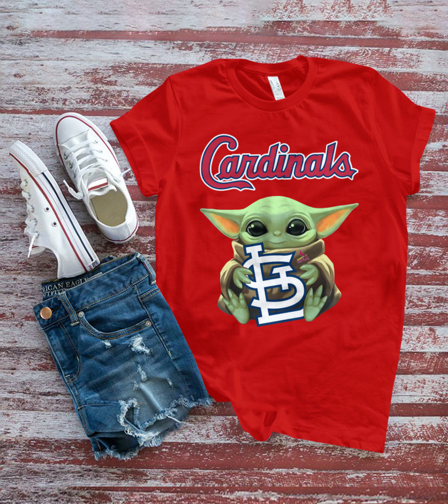 Cardinals Baby Yoda Holding St. Louis T-Shirt