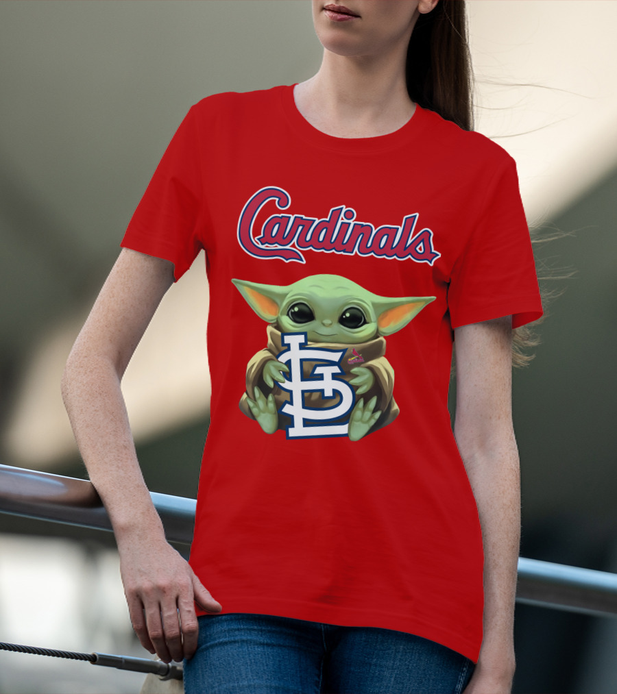 Cardinals Baby Yoda Holding St. Louis T-Shirt