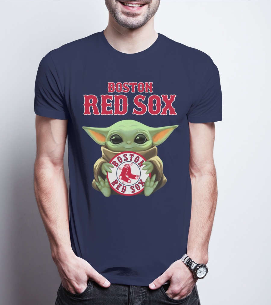 Boston Red Sox Baby Yoda Holding Team T-Shirt