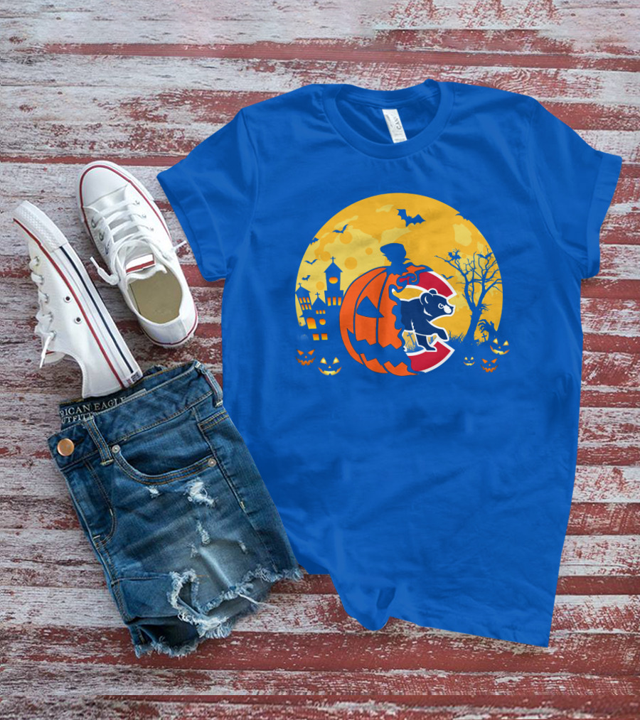 Chicago Cubs Halloween Full Moon T-Shirt