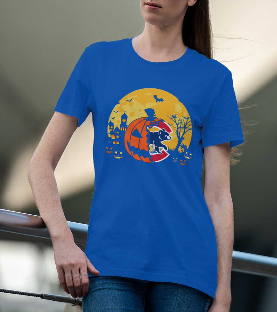 Chicago Cubs Halloween Full Moon T-Shirt