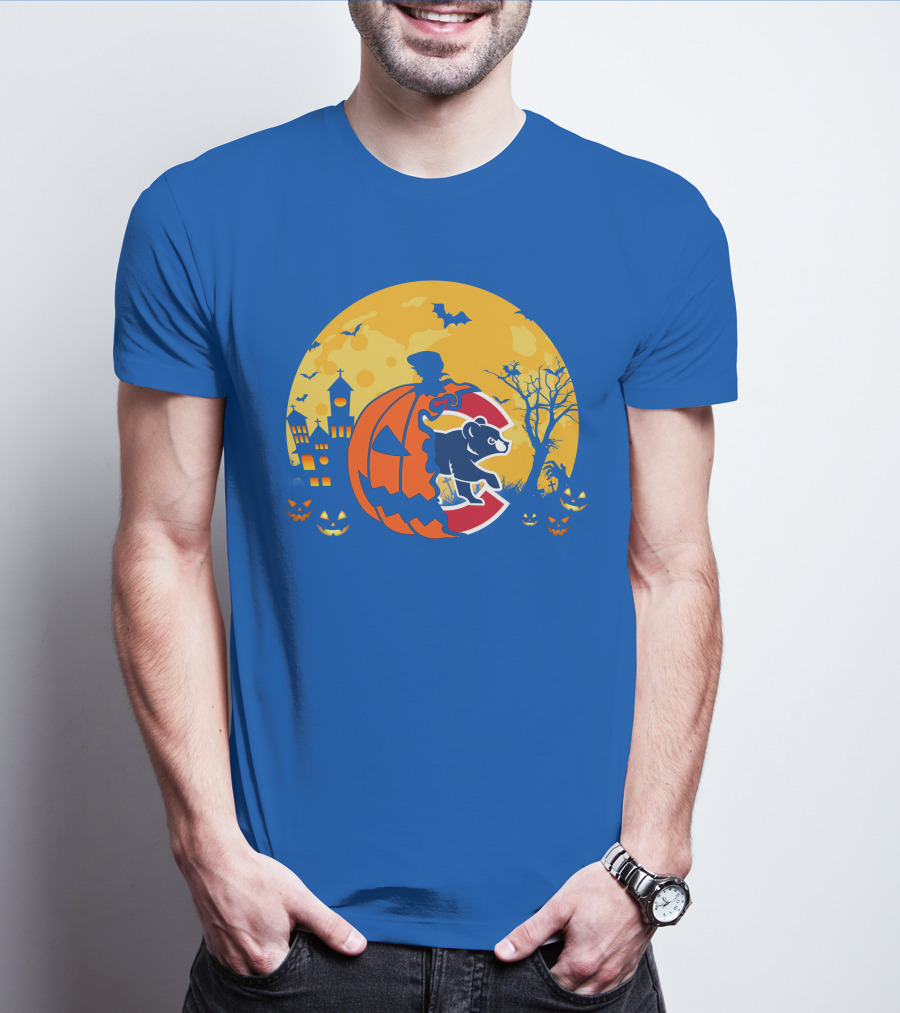 Chicago Cubs Halloween Full Moon T-Shirt
