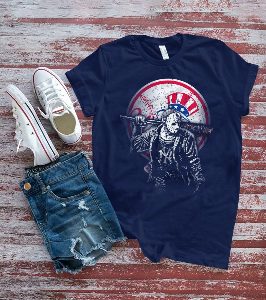 New York Baseball Icon With Mask And Bat T-Shirt