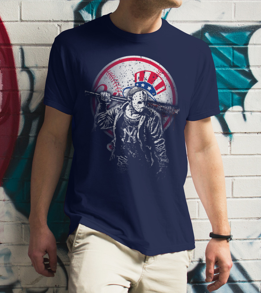 New York Baseball Icon With Mask And Bat T-Shirt