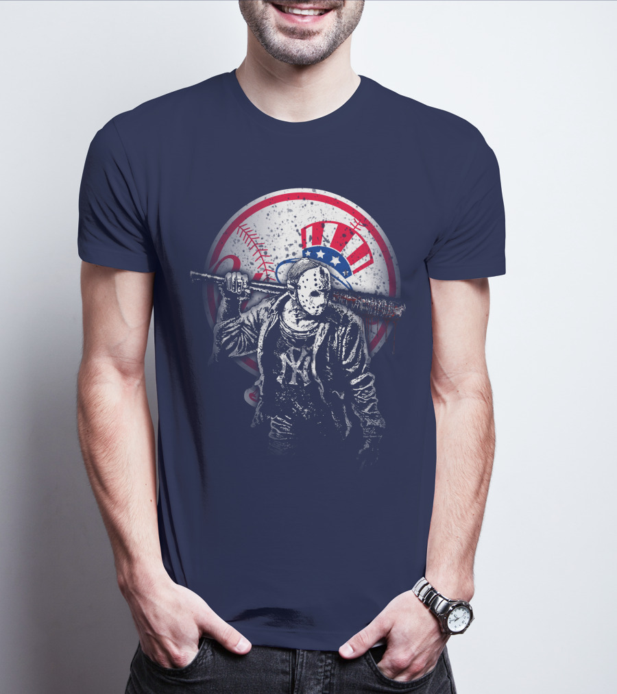 New York Baseball Icon With Mask And Bat T-Shirt