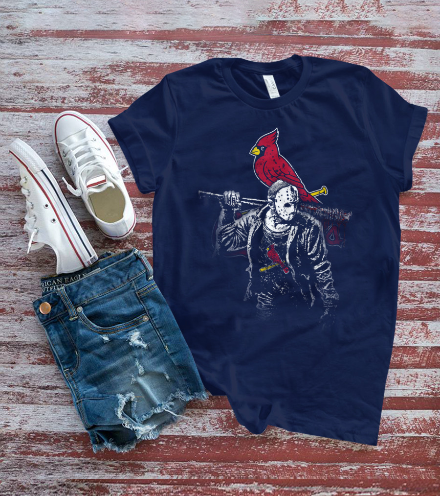 Cardinal Face Mask Bat T-Shirt