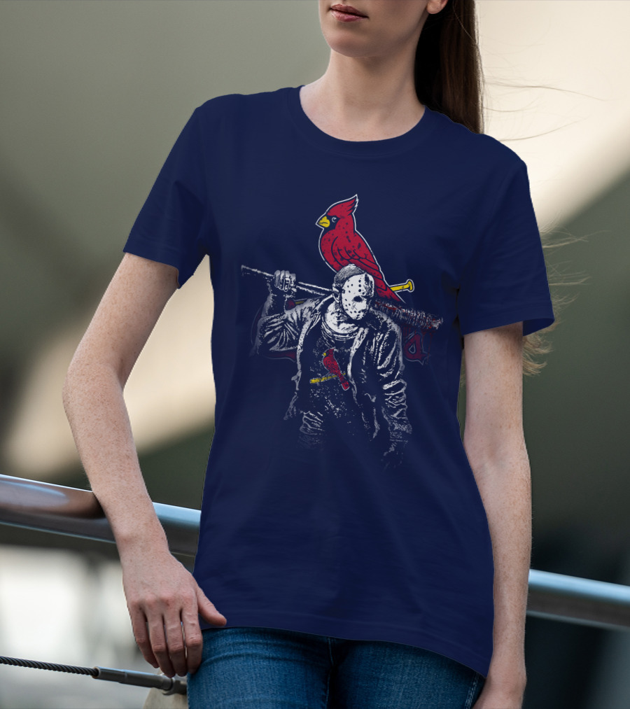 Cardinal Face Mask Bat T-Shirt