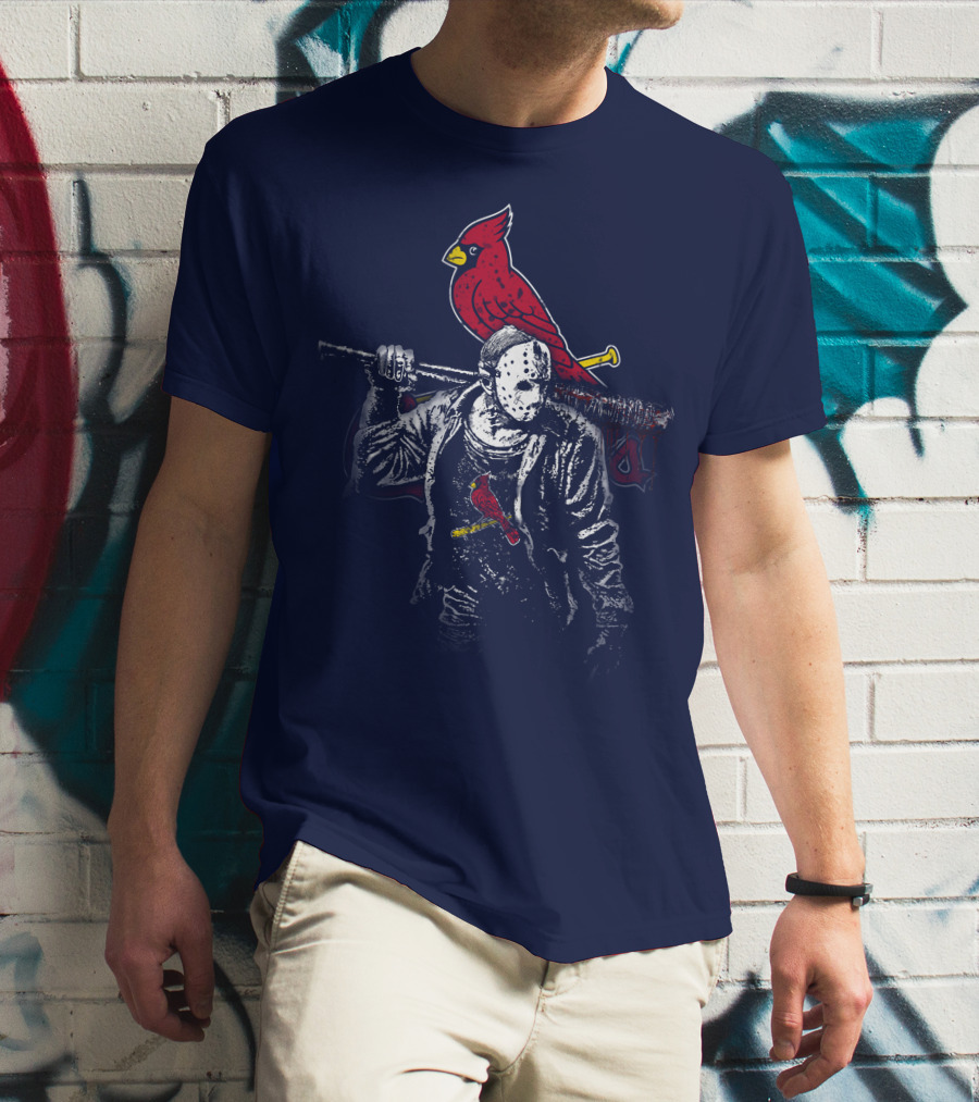 Cardinal Face Mask Bat T-Shirt