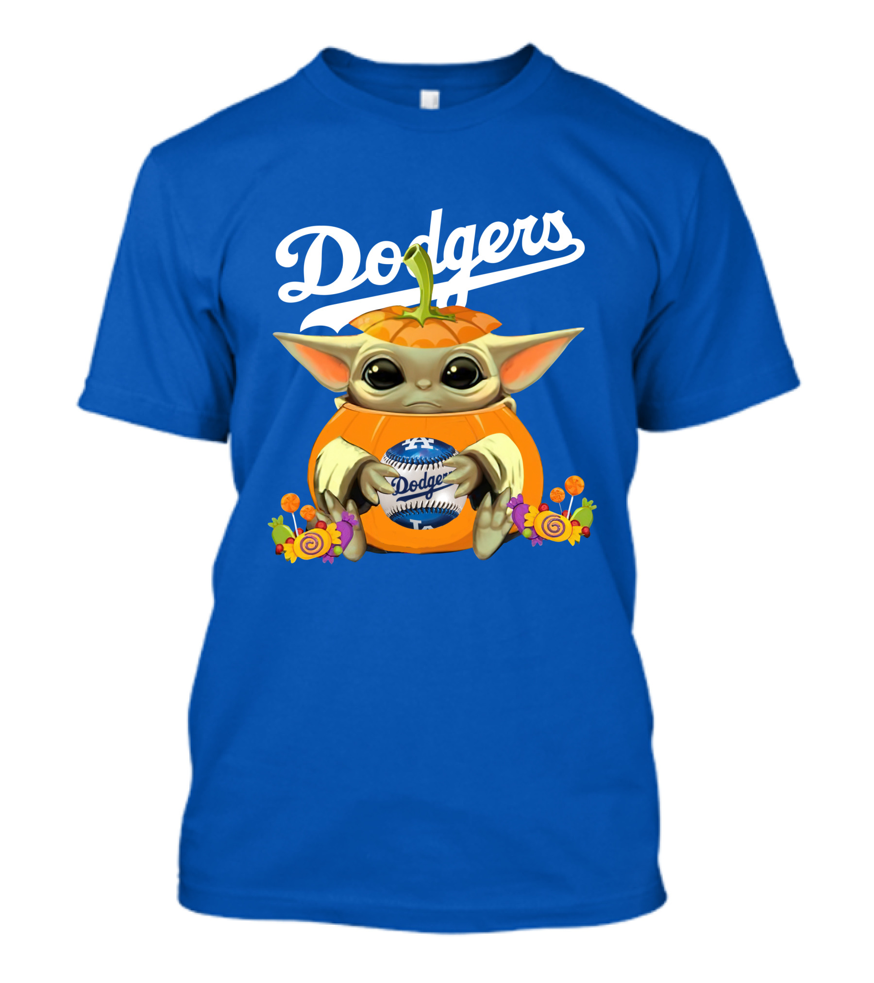 Dodgers Baby Yoda Pumpkin Halloween T-Shirt