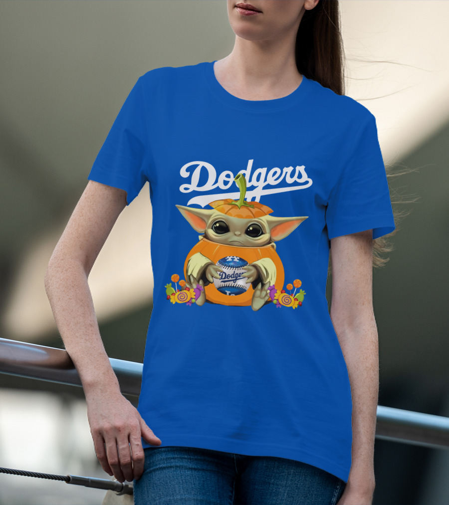 Dodgers Baby Yoda Pumpkin Halloween T-Shirt