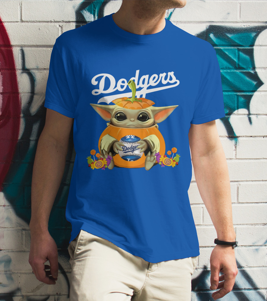 Dodgers Baby Yoda Pumpkin Halloween T-Shirt