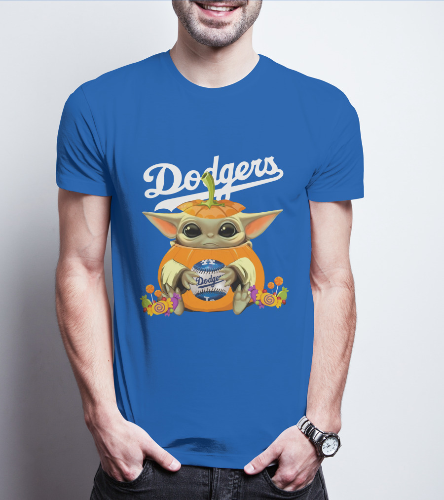 Dodgers Baby Yoda Pumpkin Halloween T-Shirt