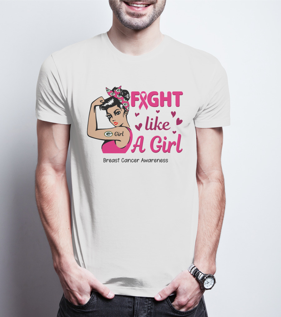 Fight Like A Girl Breast Cancer Awareness Green Bay Packers T-Shirt