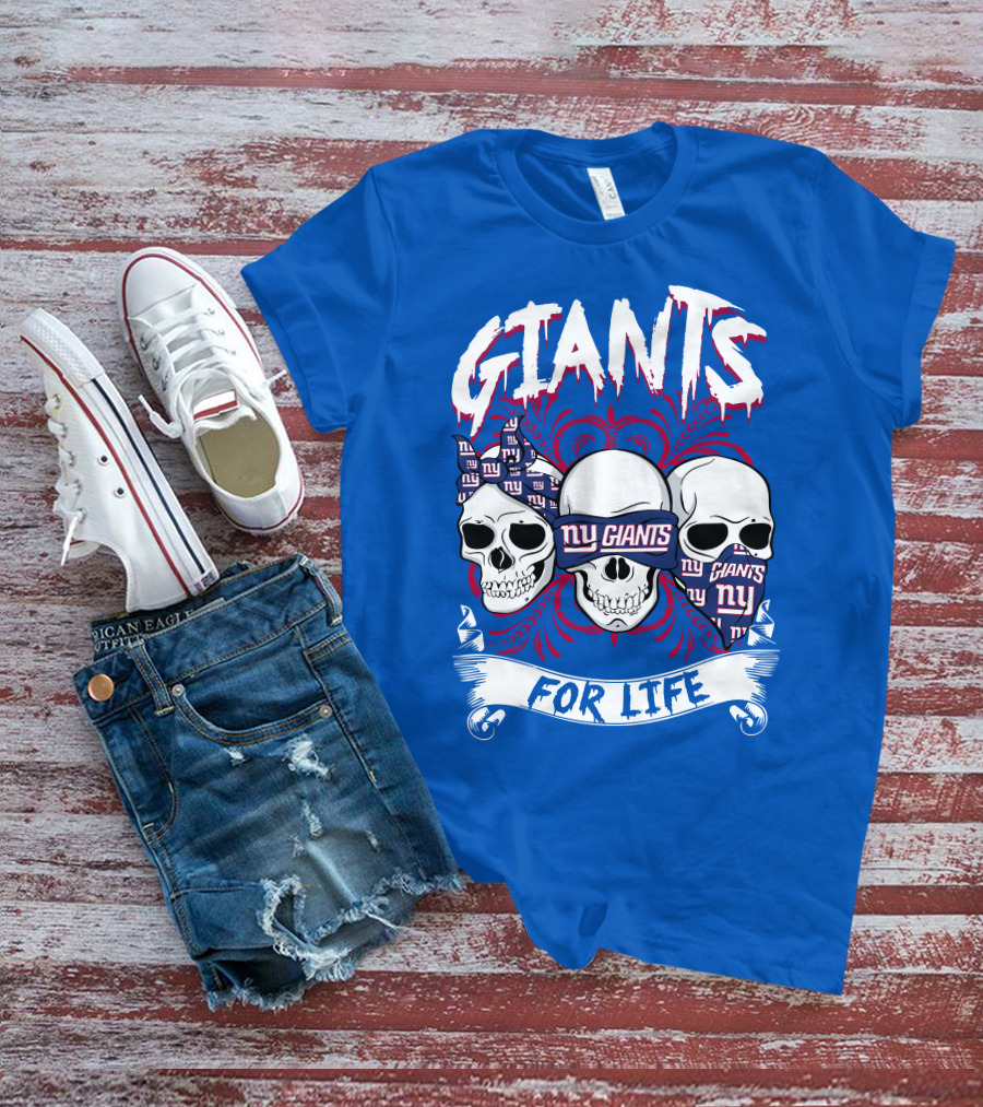 Giants Ny Giants Skulls For Life T-Shirt
