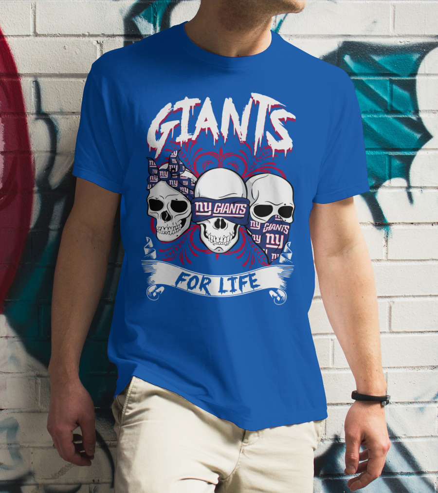 Giants Ny Giants Skulls For Life T-Shirt