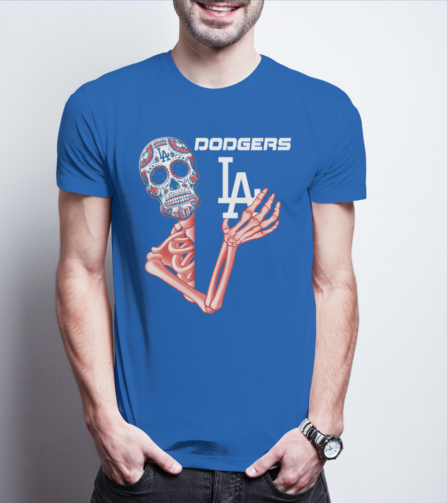 Dodgers La Sugar Skull Skeleton T-Shirt