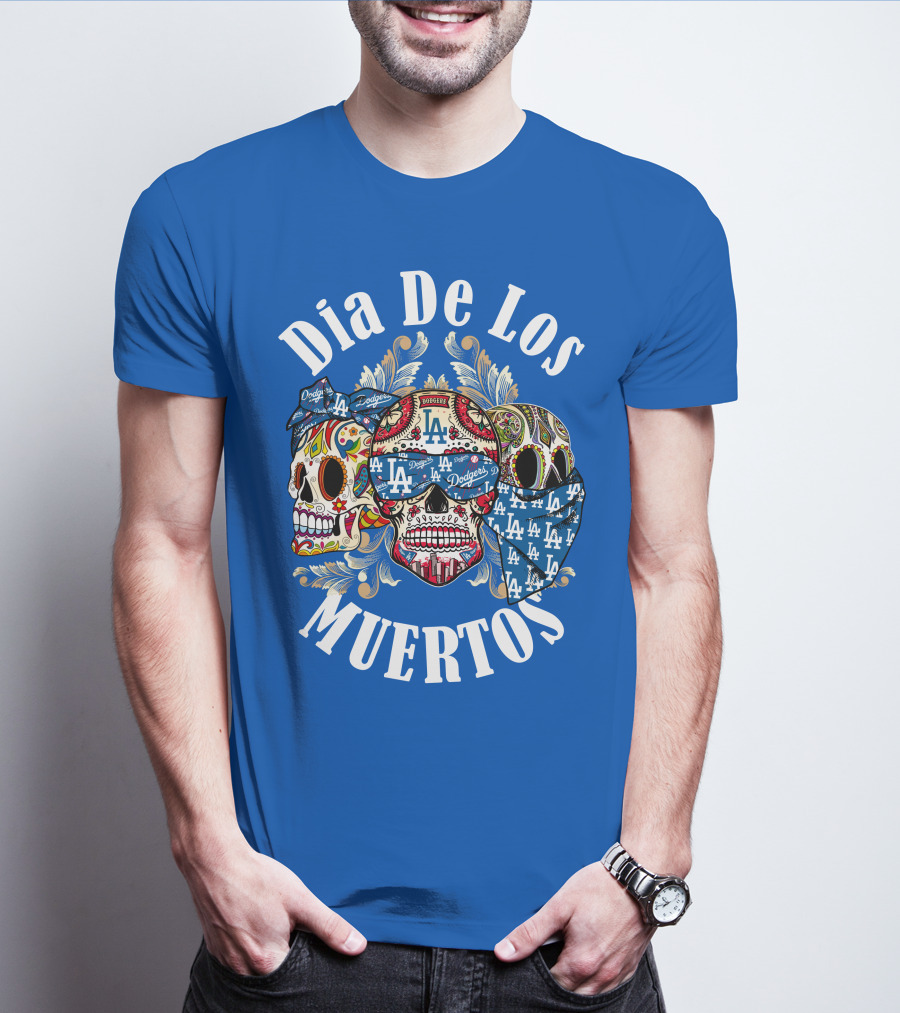 Dia De Los Muertos Dodgers La Skulls T-Shirt