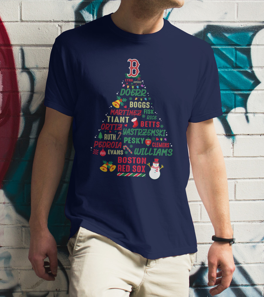 Boston Red Sox Christmas Tree T-Shirt