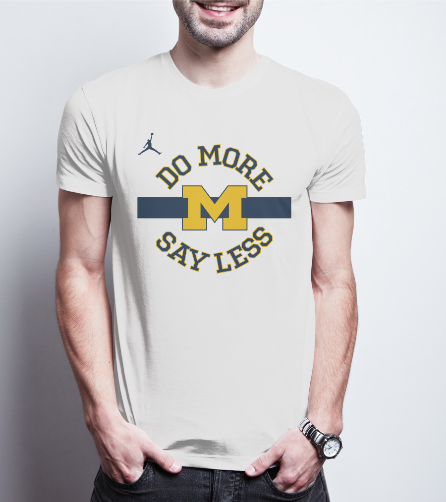 Do More Say Less Michigan Jumpman Logo M T-Shirt