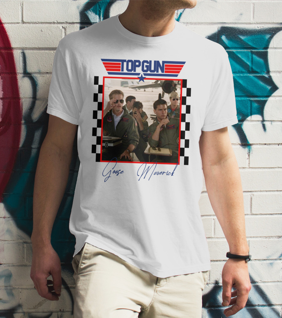 Top Gun Goose Maverick Classic Aviation Icons In Signature Flight Gear T-Shirt