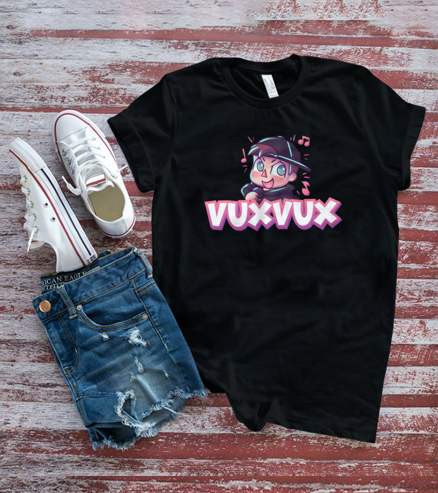 Vuxvux Character Cartoon With Music Notes T-Shirt