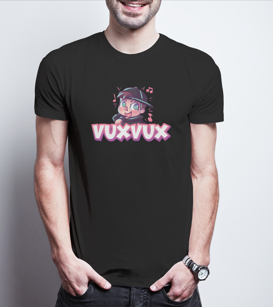 Vuxvux Character Cartoon With Music Notes T-Shirt